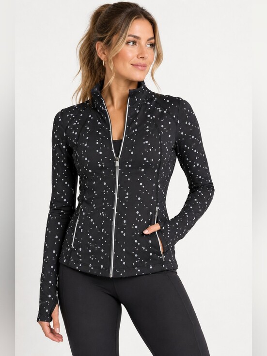 Sweaty Betty Jackets & Blazers - Sweaty Betty Power Reflective Workout Running Jacket Black Silver Size S